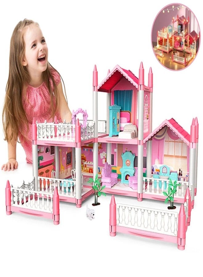 JALKAR Play Dollhouse for Girls, 5 Rooms Kids Dollhouse with Doll Toy Figure, Furniture and Accessories, Doll House Gift Toys for Kids Girls Ages 3 & Up - Image 5